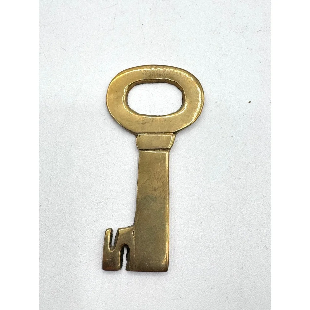 Vintage Solid Brass Skeleton Key Bottle Opener Antique Style Barware Taiwan
